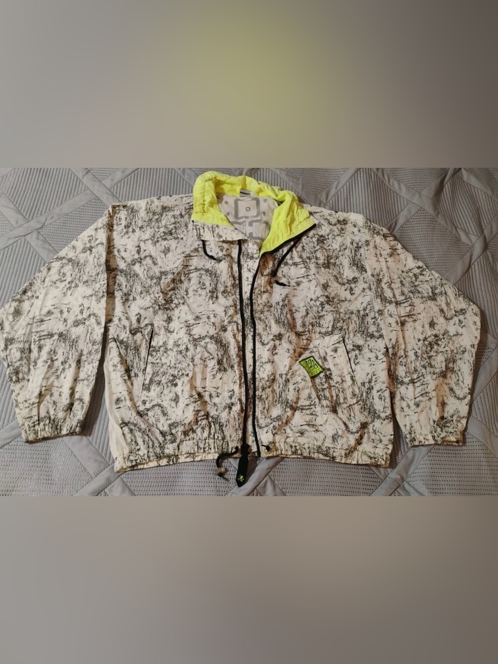 Ocean Pacific Y2K OP Windbreaker Jacket Neon Hood Retro Surf Zip